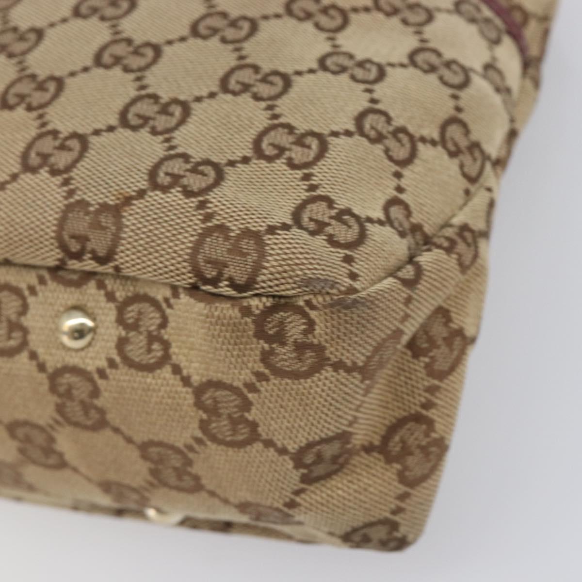 GUCCI GG Canvas Hand Bag Beige Gold 131329 Auth 200723A