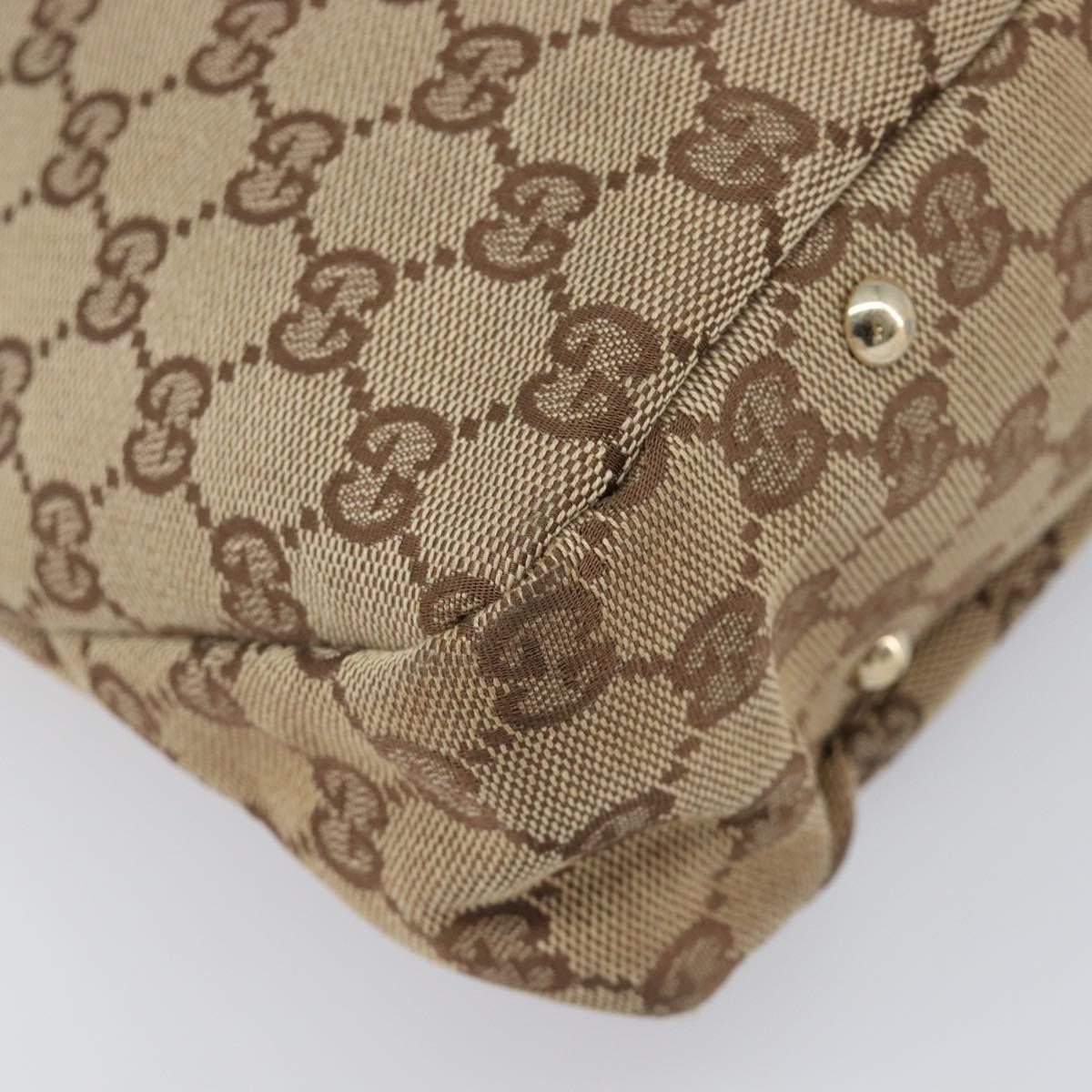 GUCCI GG Canvas Hand Bag Beige Gold 131329 Auth 200723A