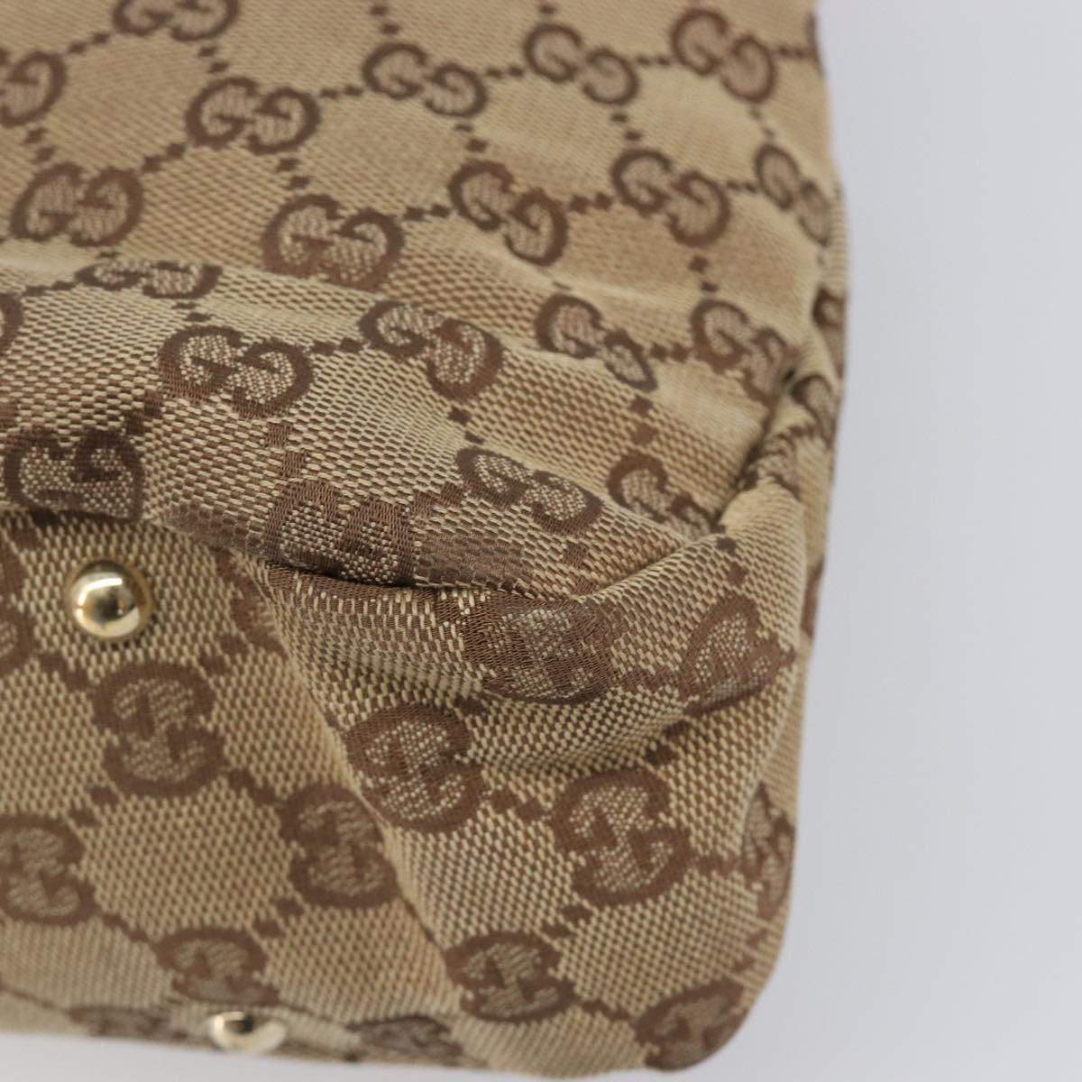 GUCCI GG Canvas Hand Bag Beige Gold 131329 Auth 200723A