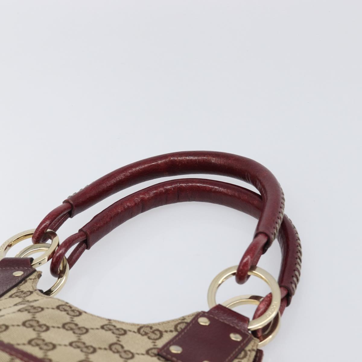 GUCCI GG Canvas Hand Bag Beige Gold 131329 Auth 200723A