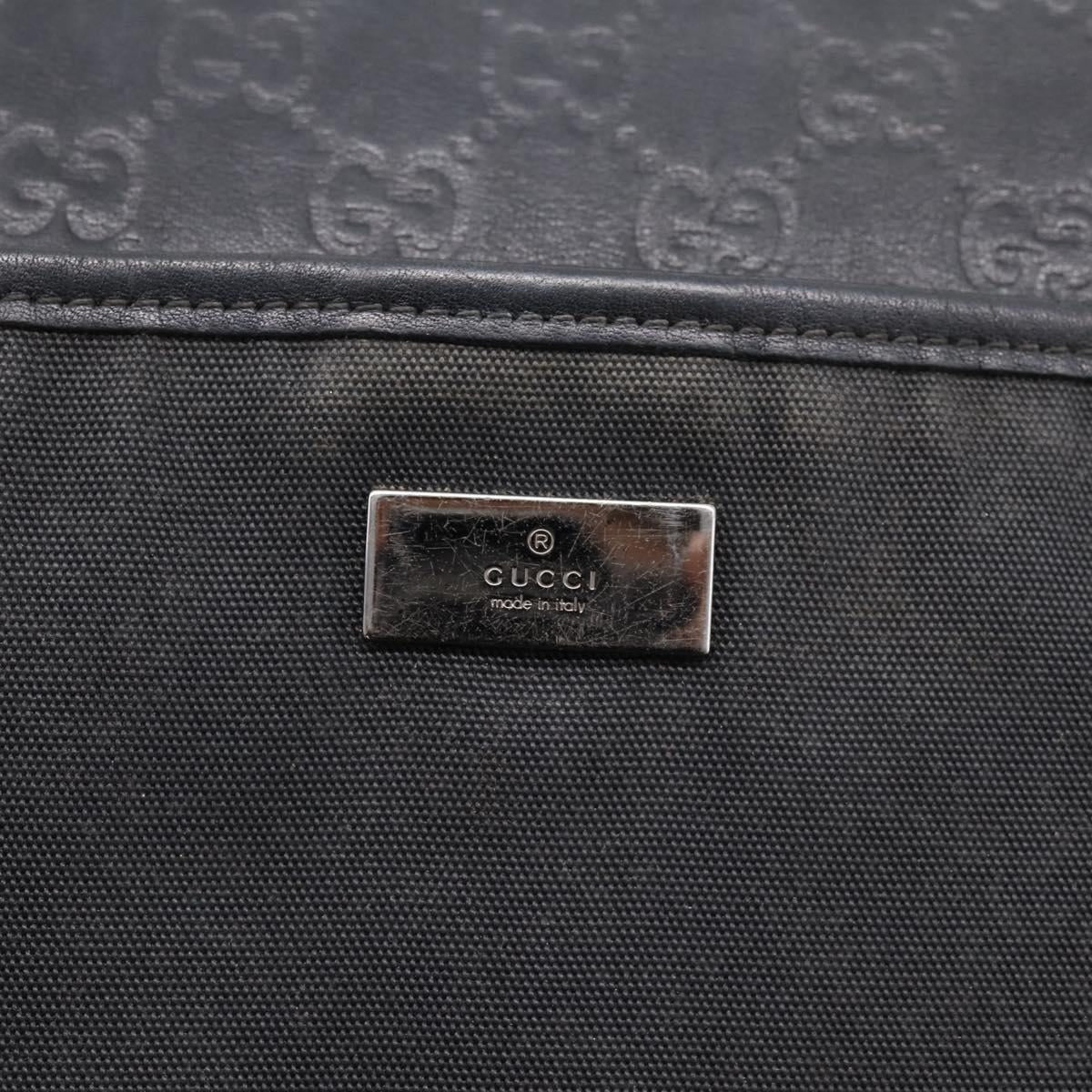 GUCCI GG Canvas Guccissima Shoulder Bag Canvas Black Silver 161822 Auth 200724