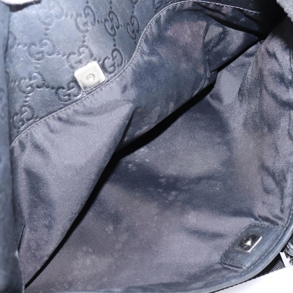 GUCCI GG Canvas Guccissima Shoulder Bag Canvas Black Silver 161822 Auth 200724