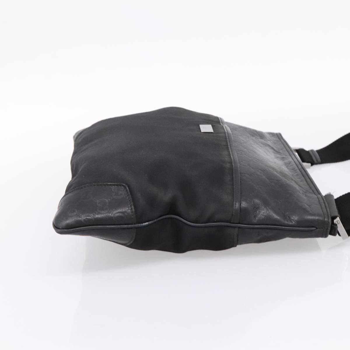 GUCCI GG Canvas Guccissima Shoulder Bag Canvas Black Silver 161822 Auth 200724