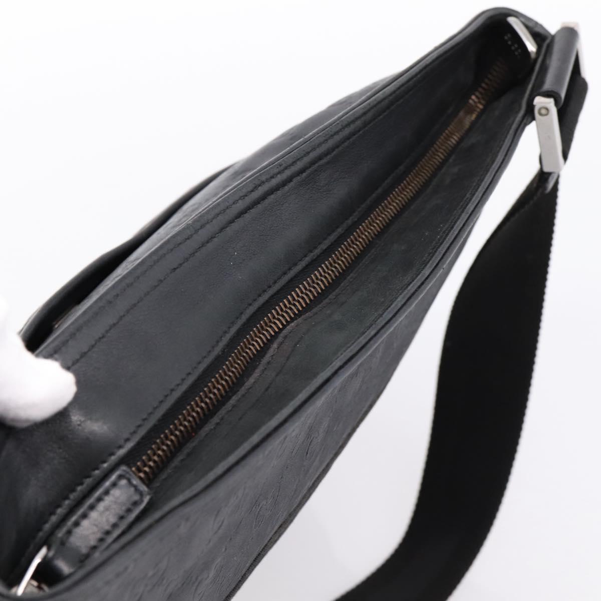 GUCCI GG Canvas Guccissima Shoulder Bag Canvas Black Silver 161822 Auth 200724