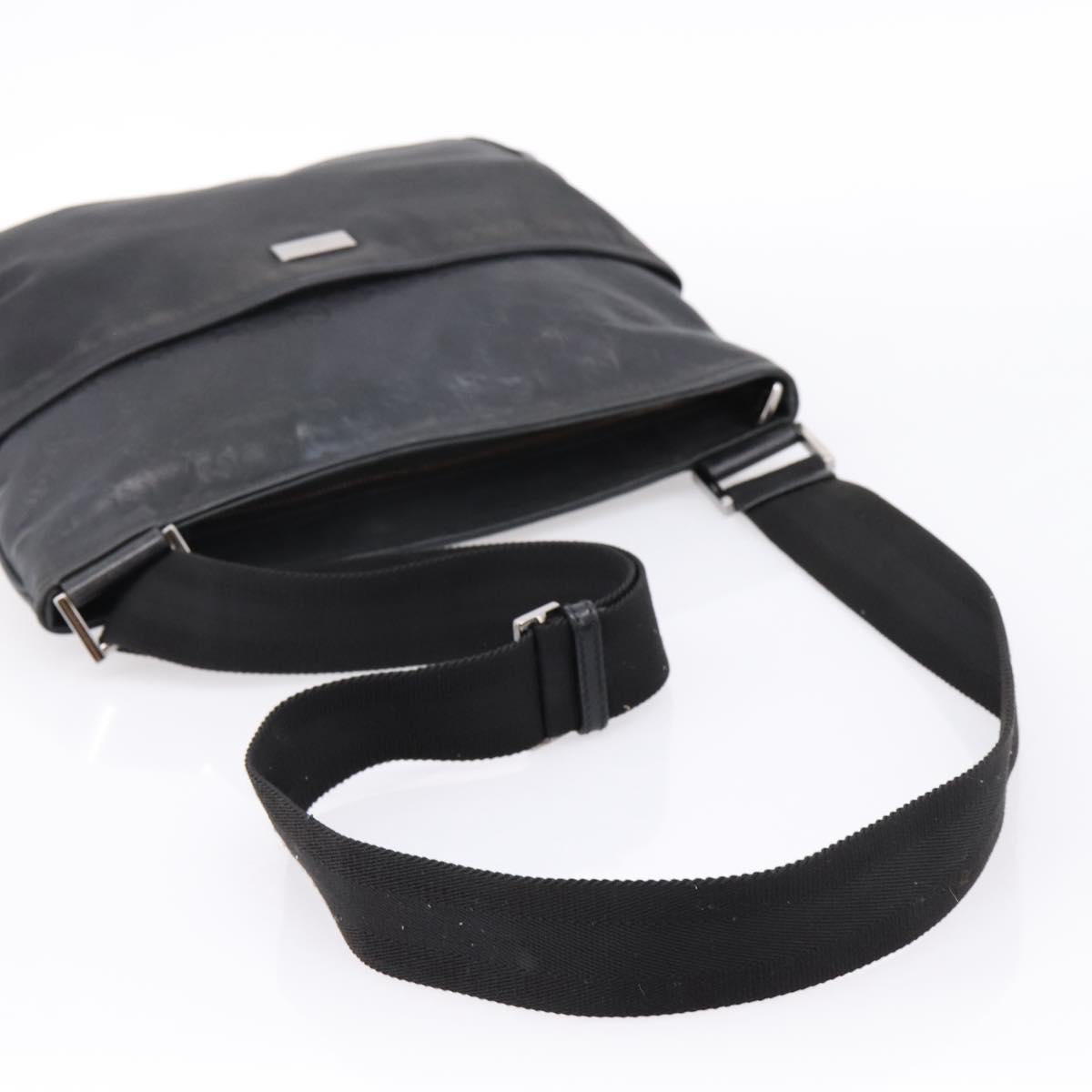 GUCCI GG Canvas Guccissima Shoulder Bag Canvas Black Silver 161822 Auth 200724