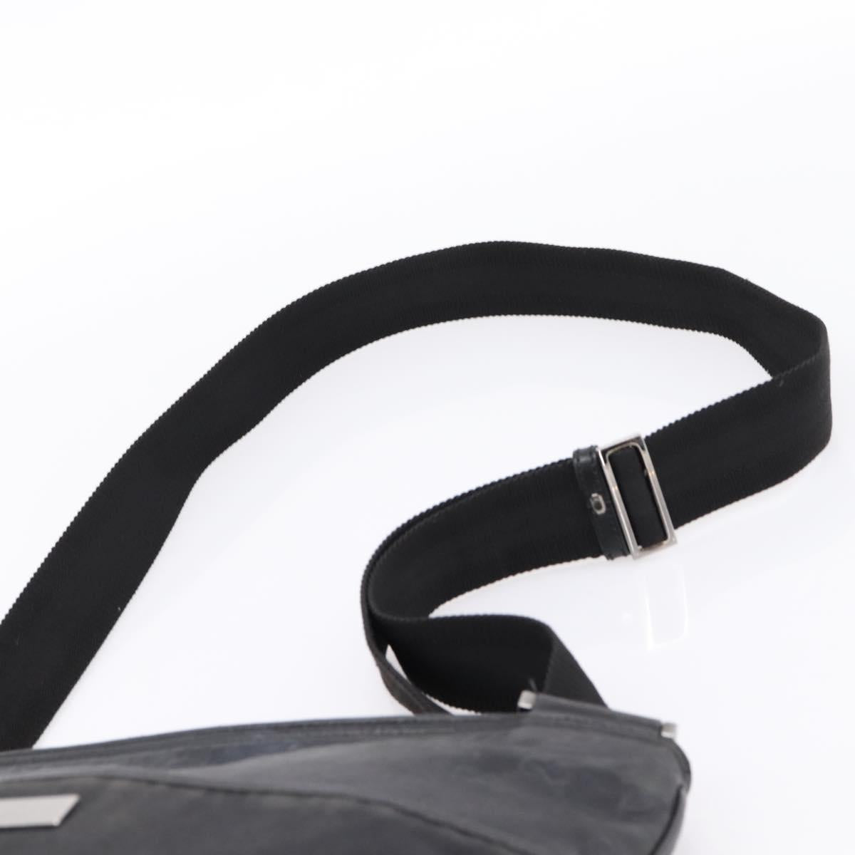 GUCCI GG Canvas Guccissima Shoulder Bag Canvas Black Silver 161822 Auth 200724