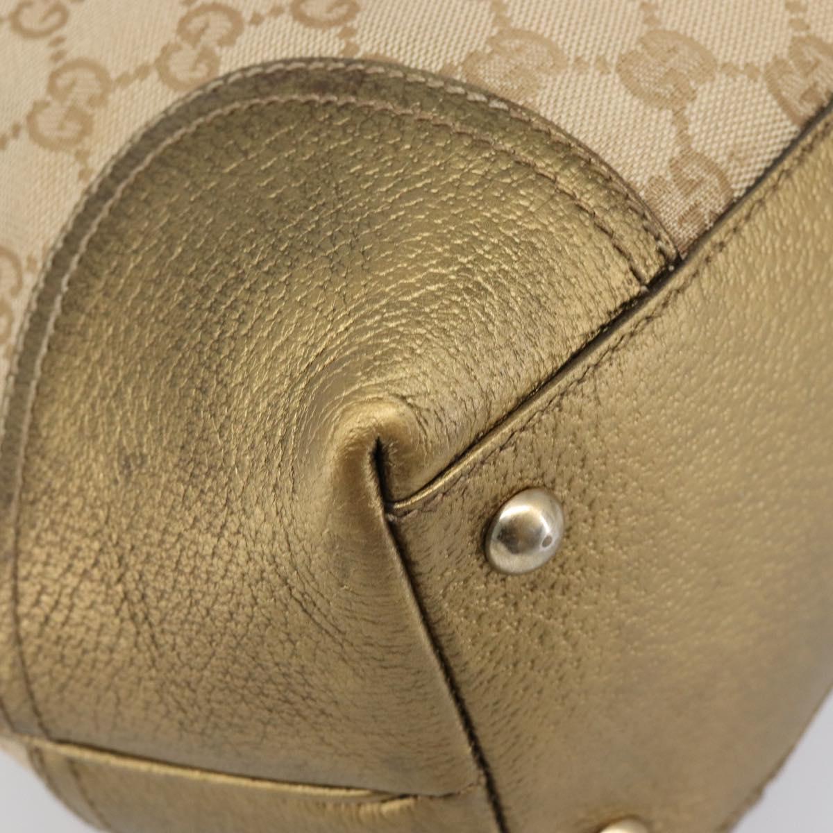 GUCCI GG Canvas Pretty Tote Bag Beige Gold 181779 Auth 200725A