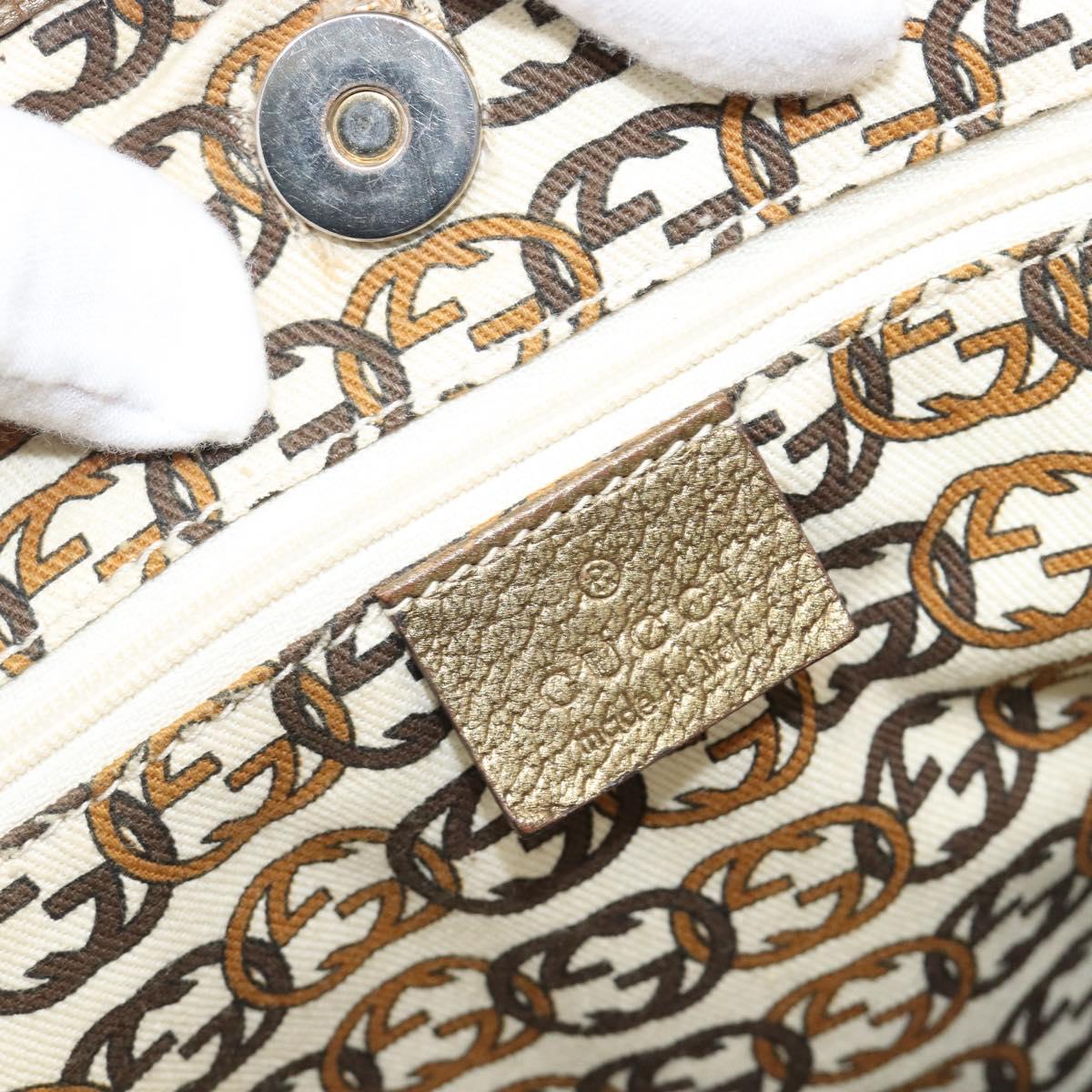 GUCCI GG Canvas Pretty Tote Bag Beige Gold 181779 Auth 200725A