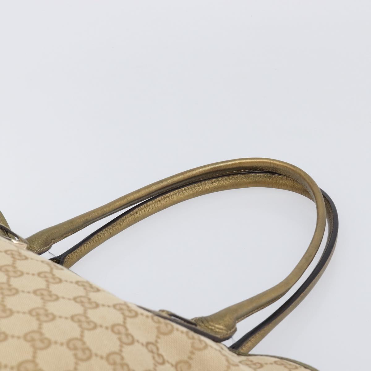 GUCCI GG Canvas Pretty Tote Bag Beige Gold 181779 Auth 200725A