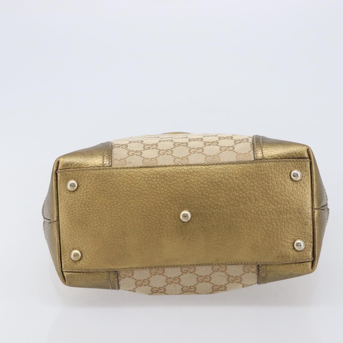 GUCCI GG Canvas Pretty Tote Bag Beige Gold 181779 Auth 200725A