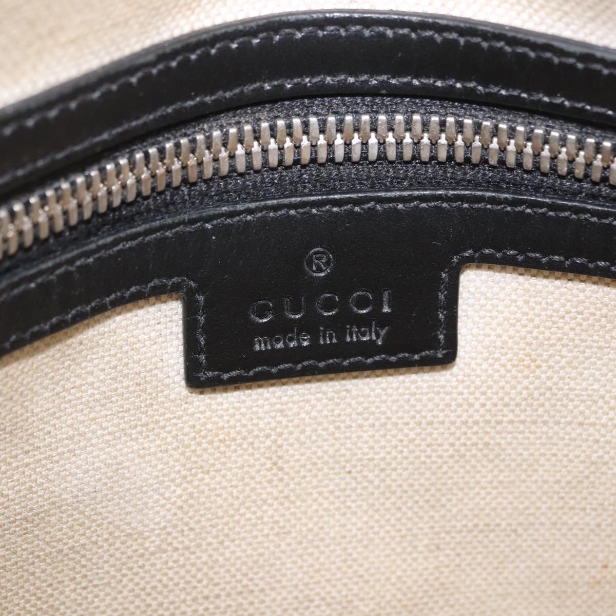 GUCCI GG Emboss Shoulder Bag Leather Black Silver 406410 Auth 200726