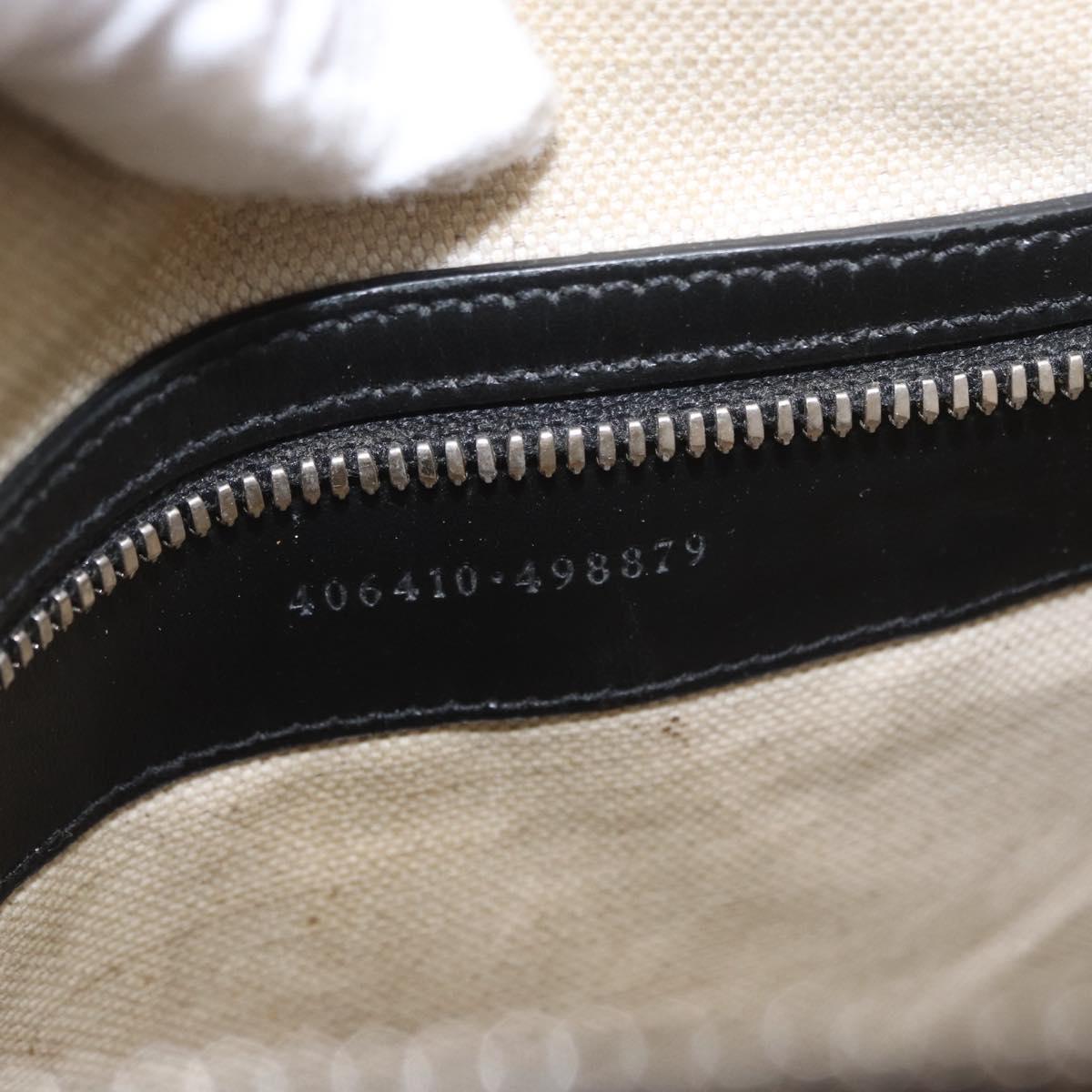 GUCCI GG Emboss Shoulder Bag Leather Black Silver 406410 Auth 200726