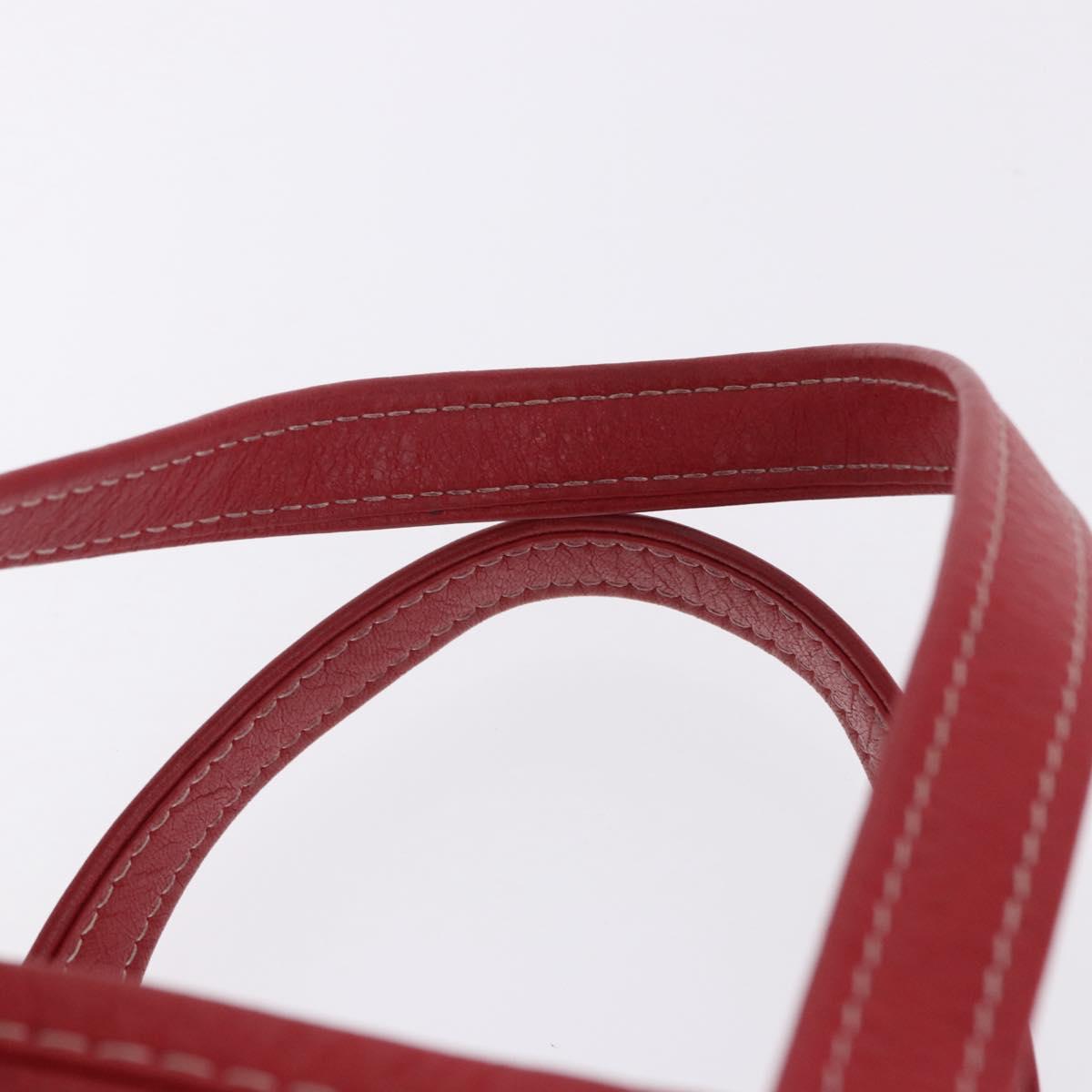 BALENCIAGA Bazaar Shopper Hand Bag Leather 2way Red Silver 443096 Auth 200727A