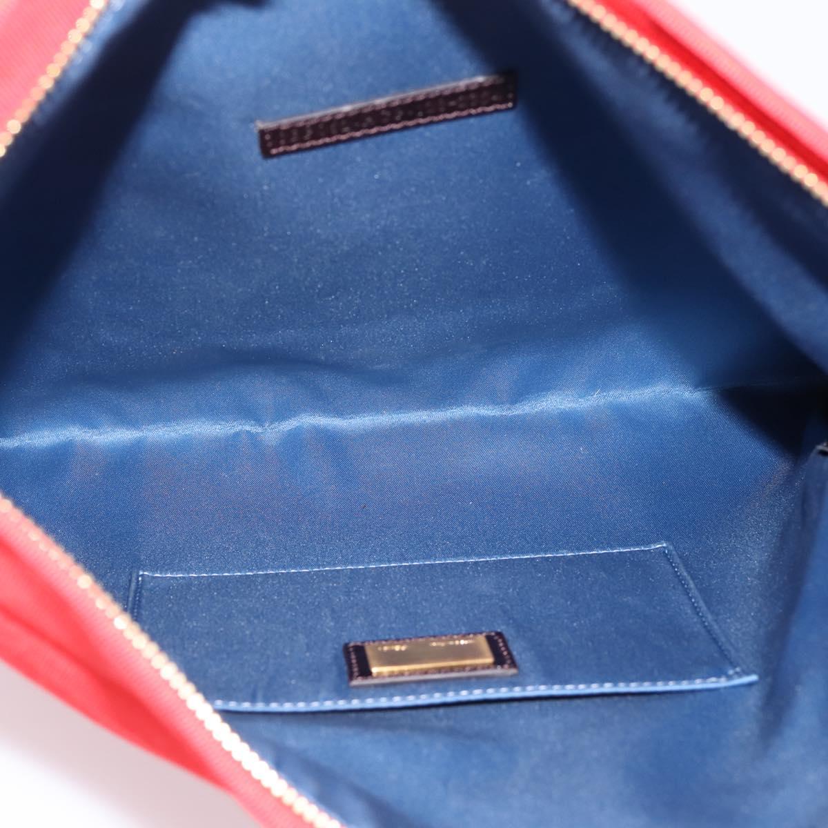 FENDI Zucca Canvas Clutch Bag Red Gold Auth 200728A
