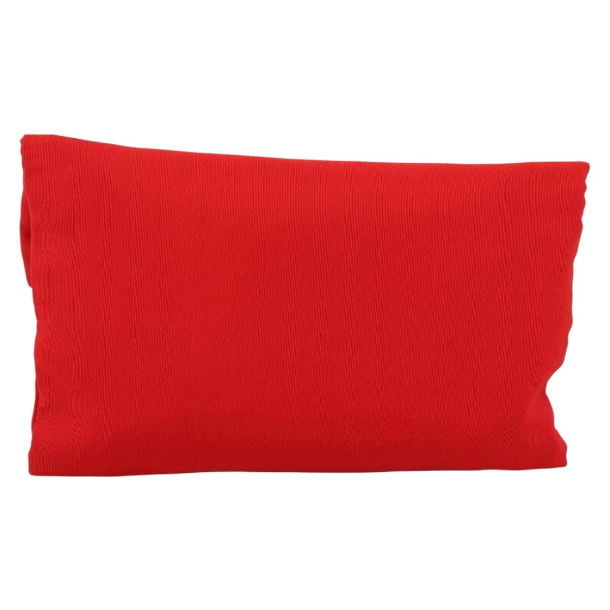 FENDI Zucca Canvas Clutch Bag Red Gold Auth 200728A