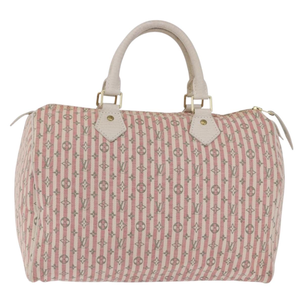 LOUIS VUITTON Mini Lin Croisette Speedy 30 Hand Bag Pink M95501 LV Auth 200729A