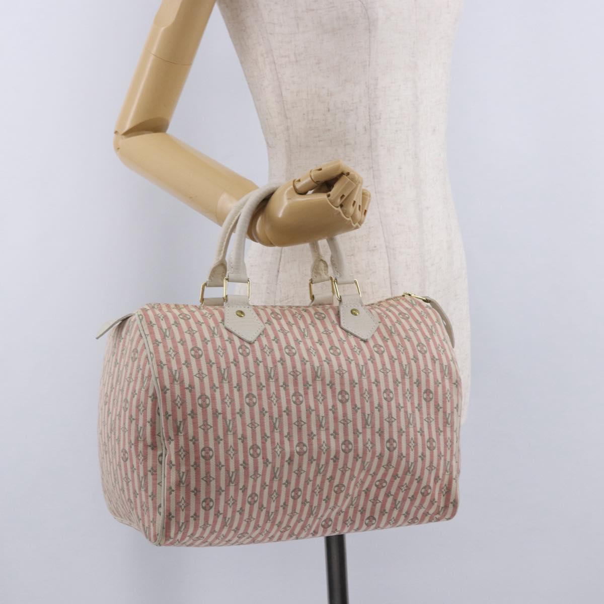 LOUIS VUITTON Mini Lin Croisette Speedy 30 Hand Bag Pink M95501 LV Auth 200729A