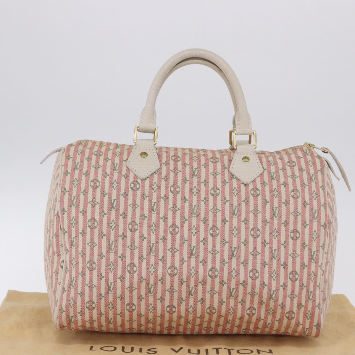 LOUIS VUITTON Mini Lin Croisette Speedy 30 Hand Bag Pink M95501 LV Auth 200729A