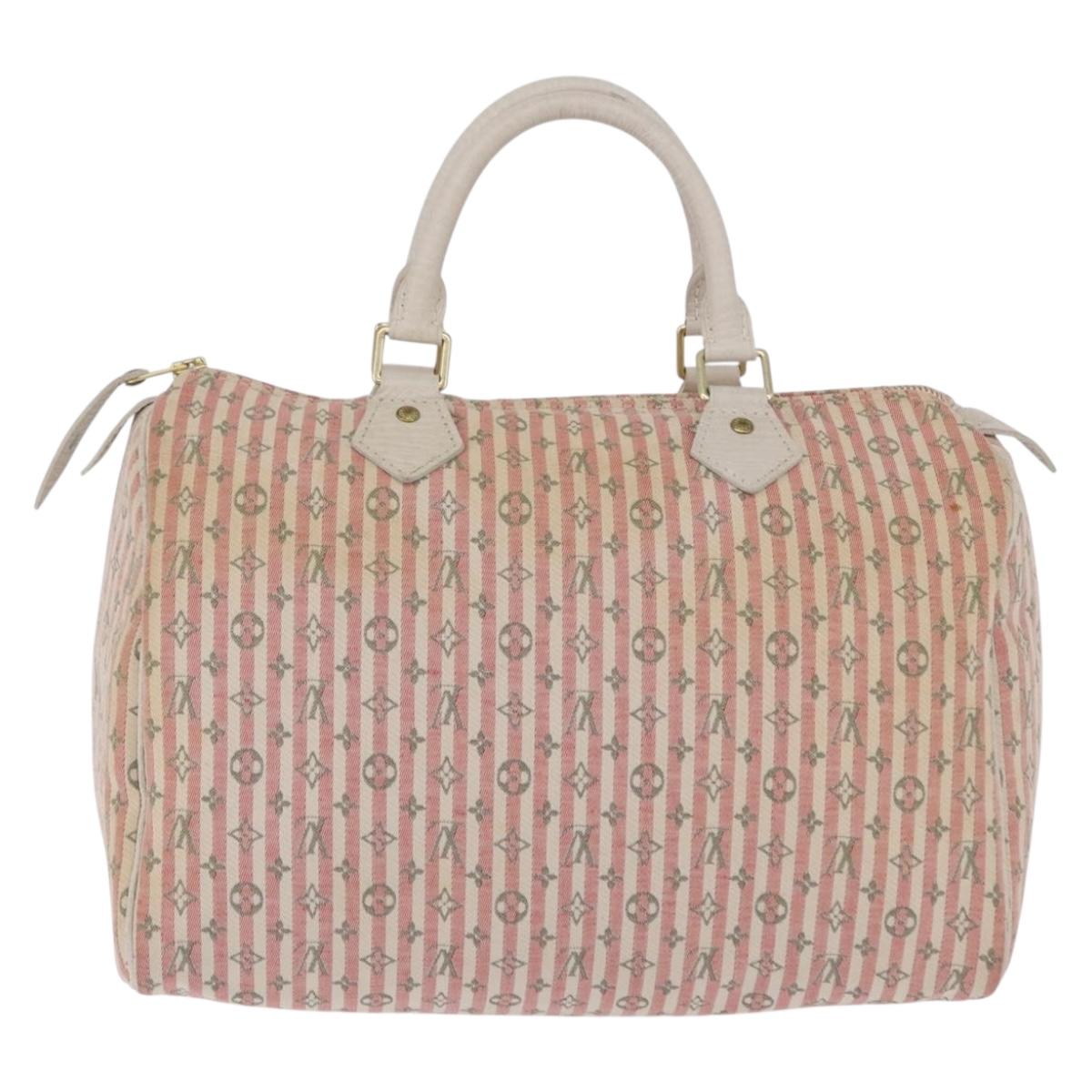 LOUIS VUITTON Mini Lin Croisette Speedy 30 Hand Bag Pink M95501 LV Auth 200729A