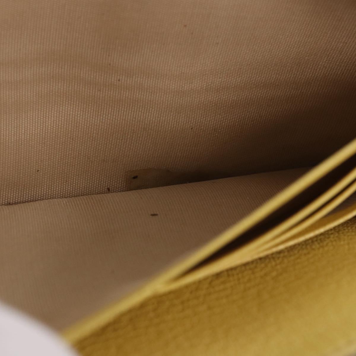 Miu Miu Long Wallet Leather Yellow Gold Auth 200735A