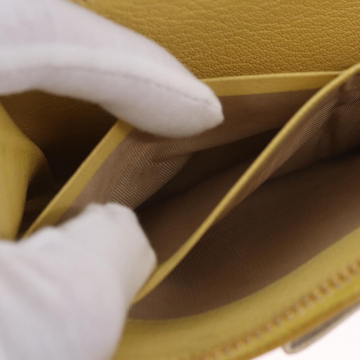 Miu Miu Long Wallet Leather Yellow Gold Auth 200735A