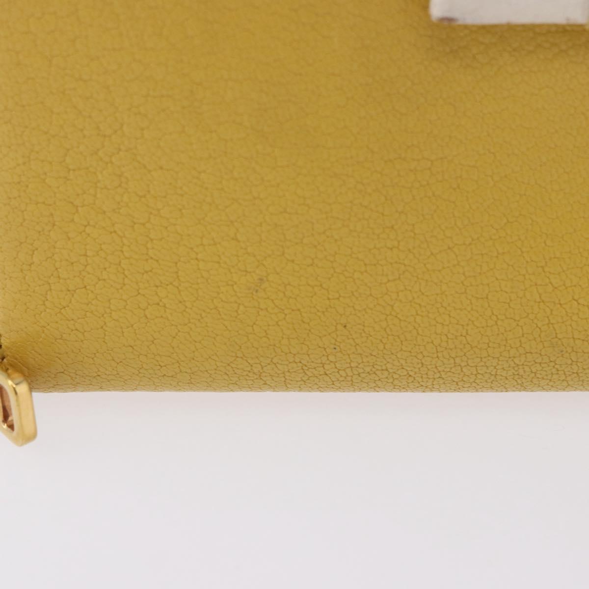 Miu Miu Long Wallet Leather Yellow Gold Auth 200735A