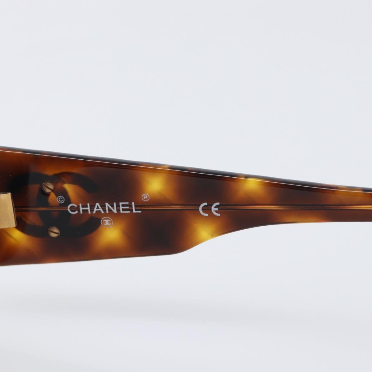 CHANEL Tortoise Pattern Sunglasses plastic Brown CC Auth 200736M