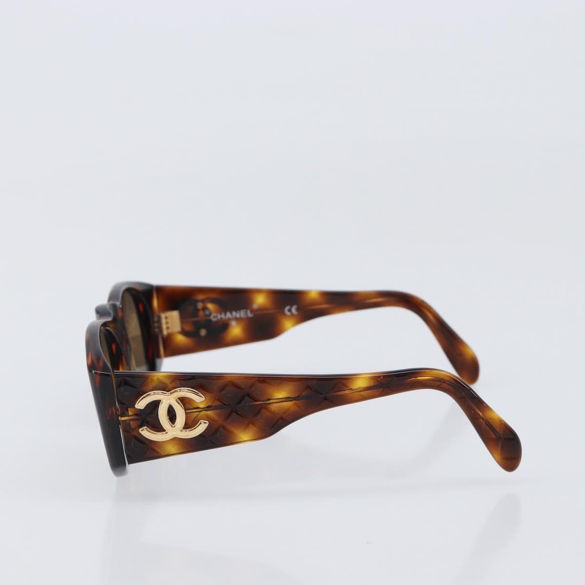 CHANEL Tortoise Pattern Sunglasses plastic Brown CC Auth 200736M