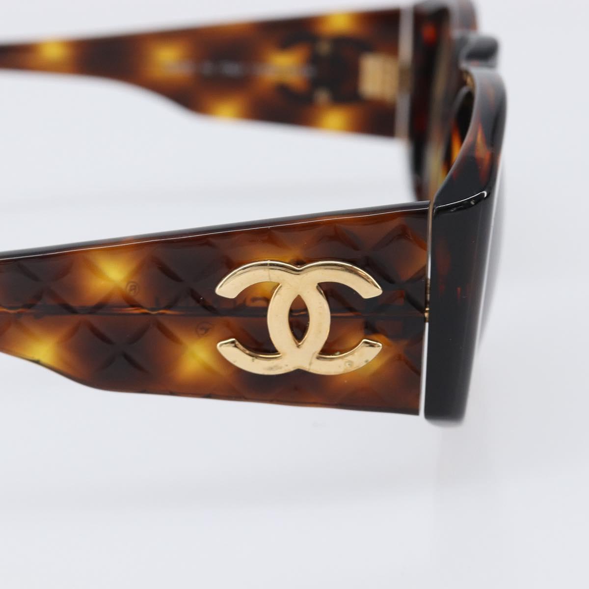 CHANEL Tortoise Pattern Sunglasses plastic Brown CC Auth 200736M