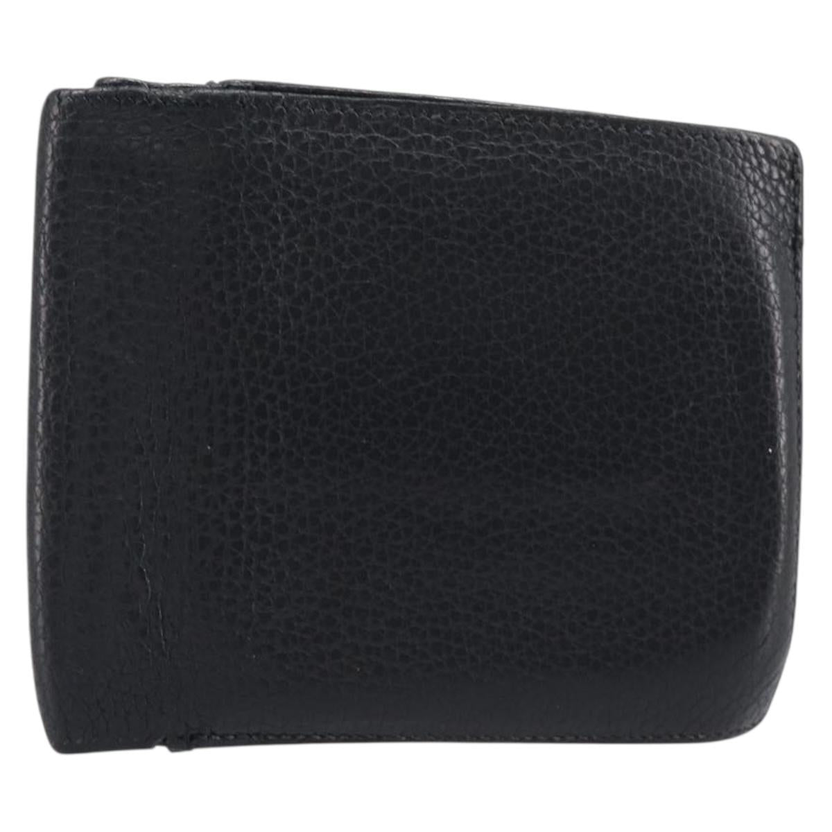 HERMES Copernicus Wallet Leather Black Auth 200737