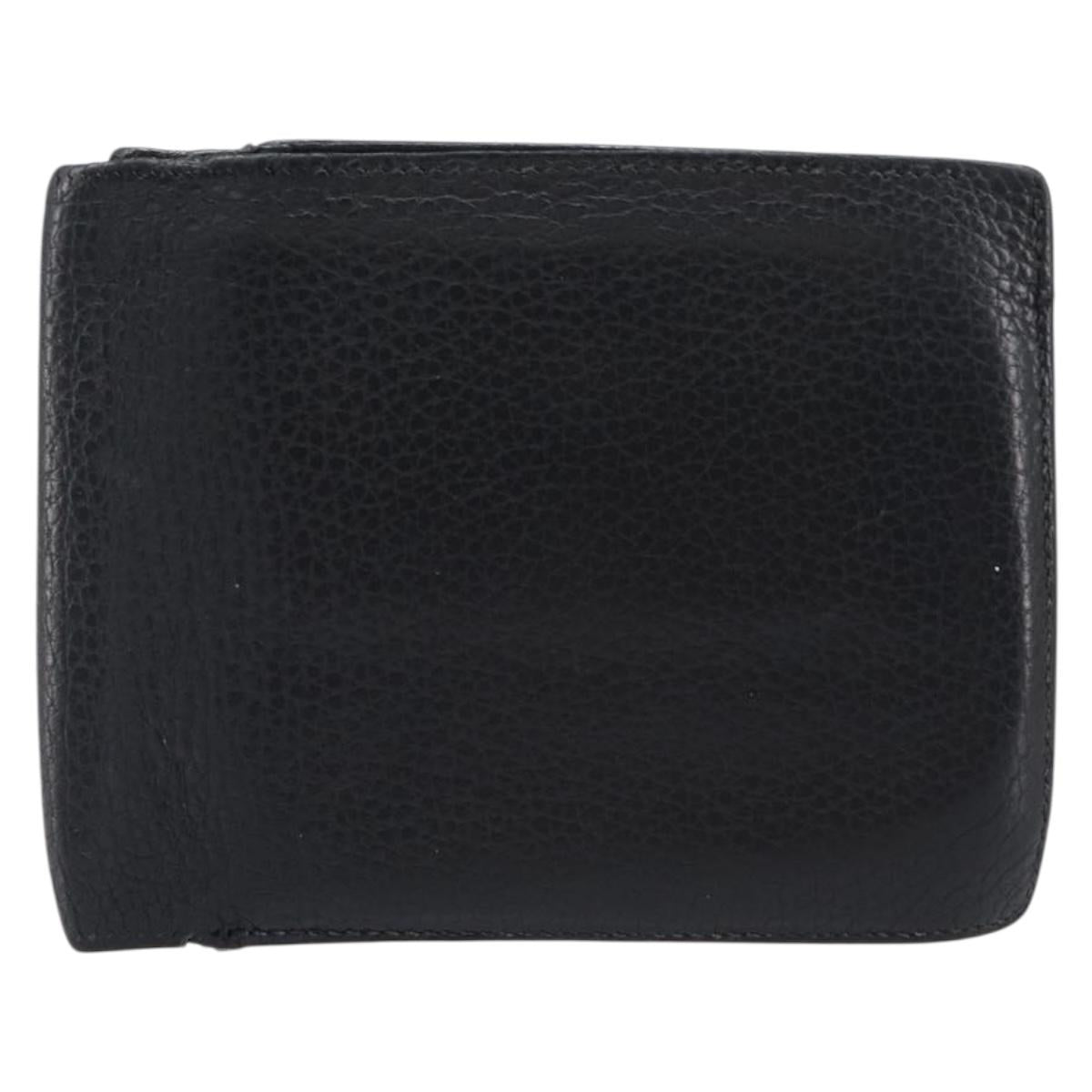 HERMES Copernicus Wallet Leather Black Auth 200737