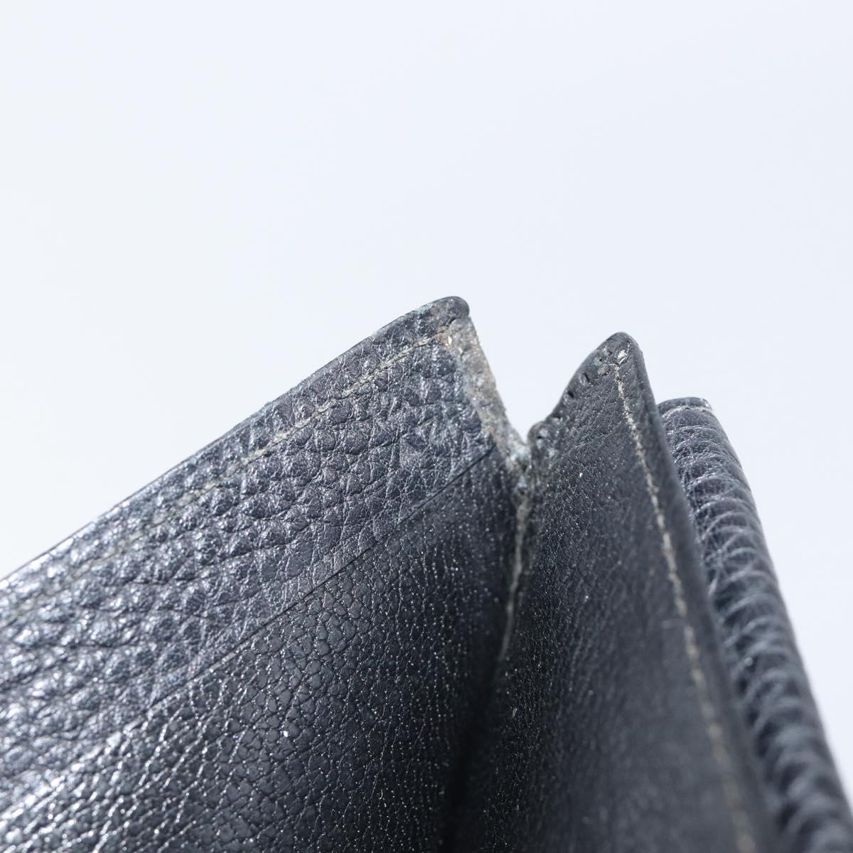 HERMES Copernicus Wallet Leather Black Auth 200737