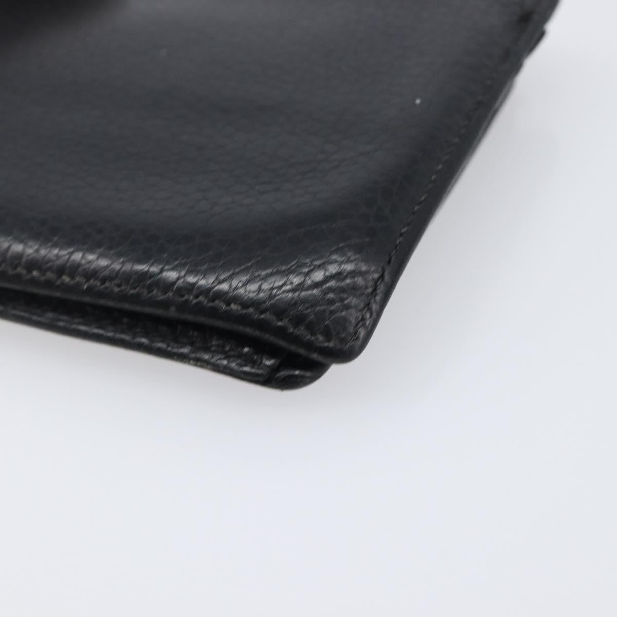 HERMES Copernicus Wallet Leather Black Auth 200737