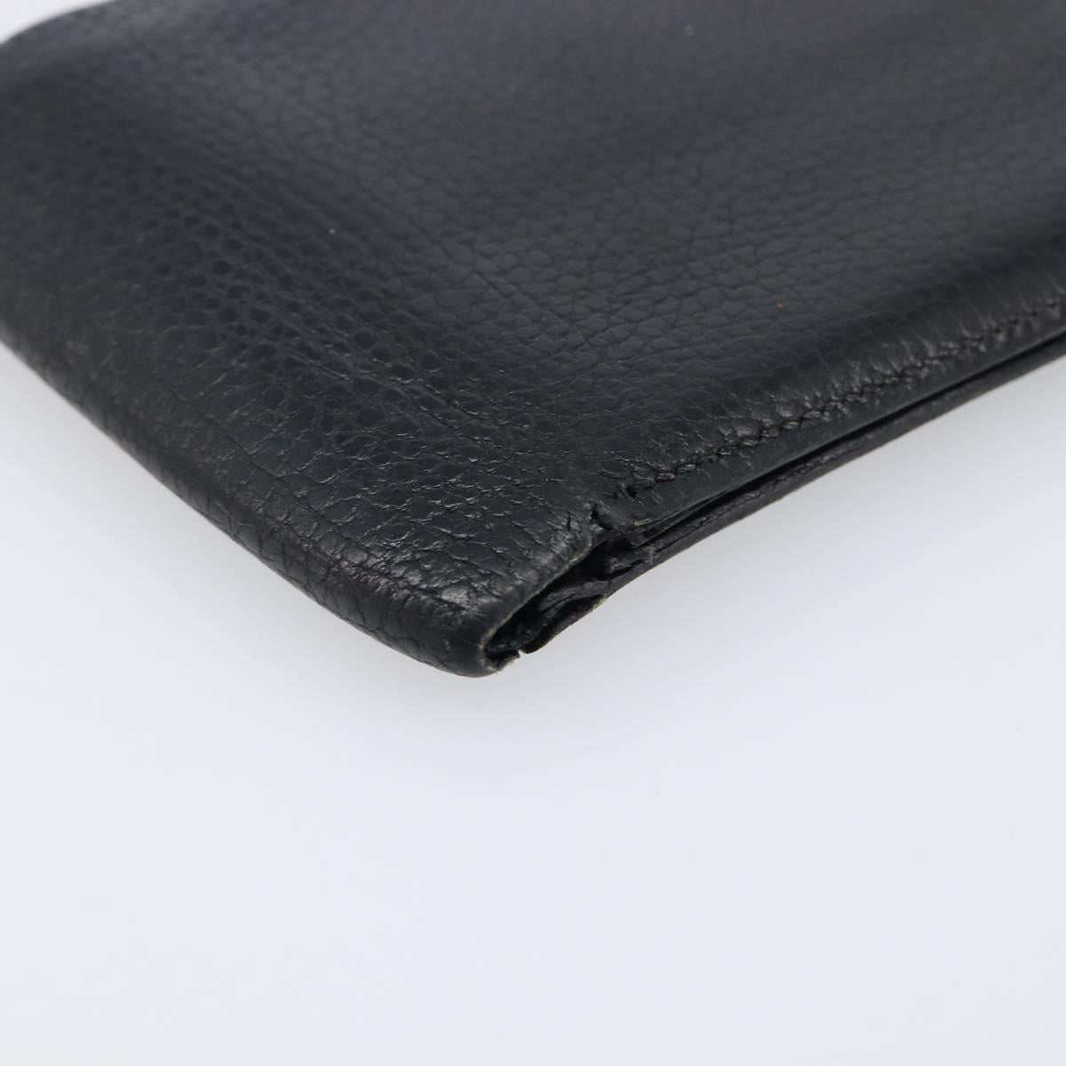 HERMES Copernicus Wallet Leather Black Auth 200737