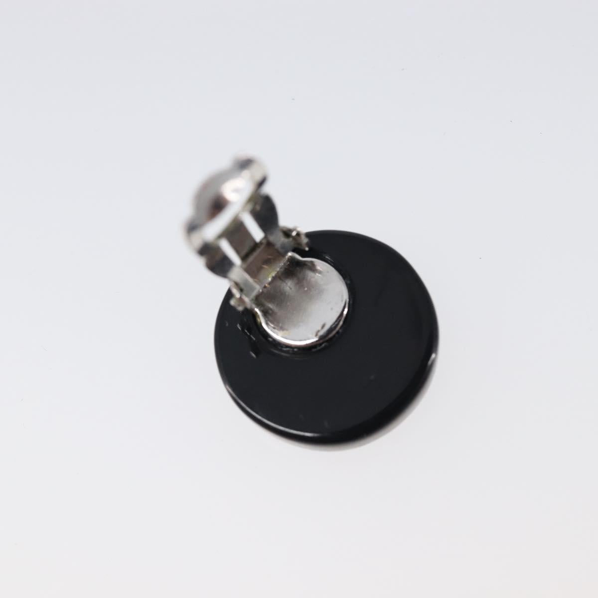 CHANEL Earring plastic Black CC Auth 200741V