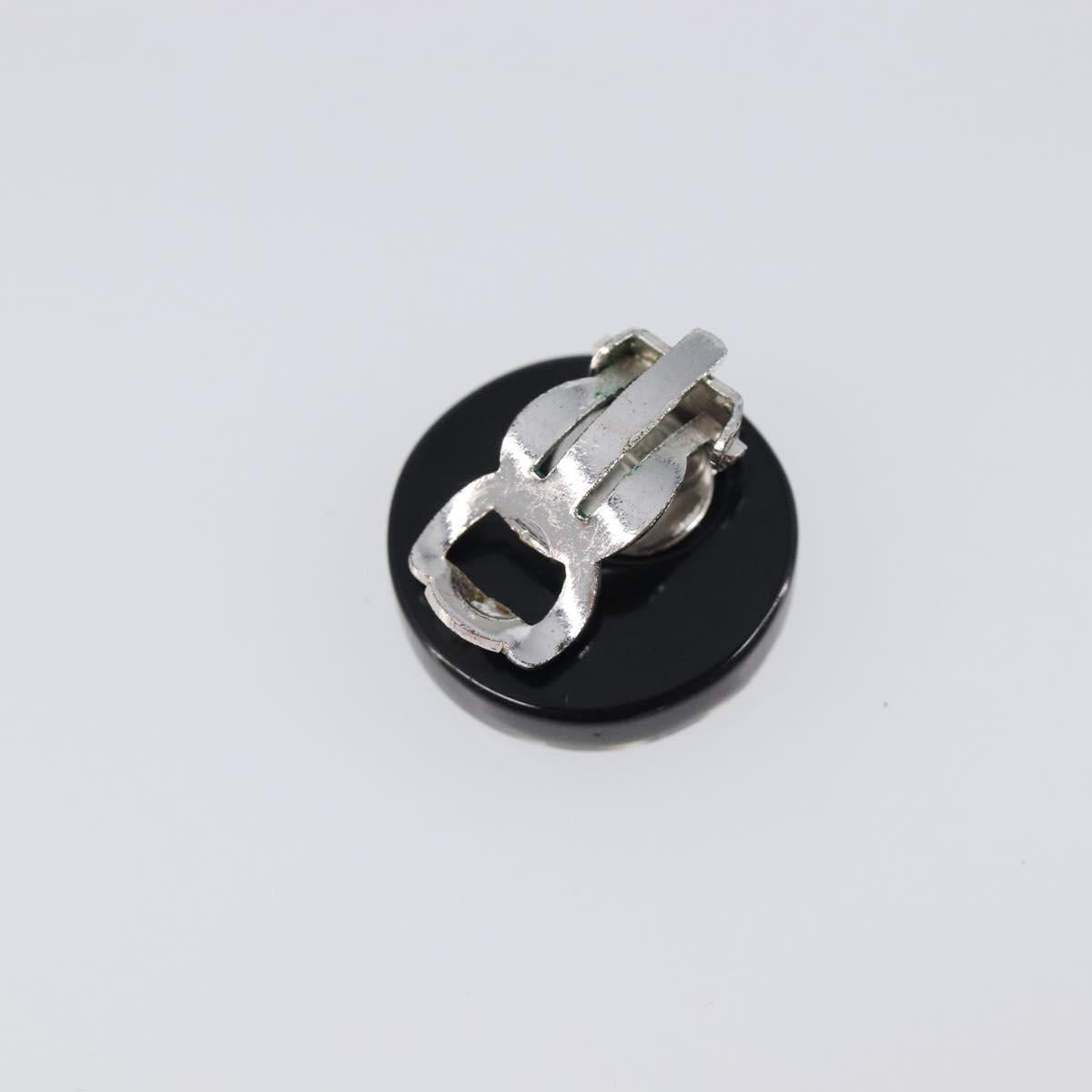 CHANEL Earring plastic Black CC Auth 200741V