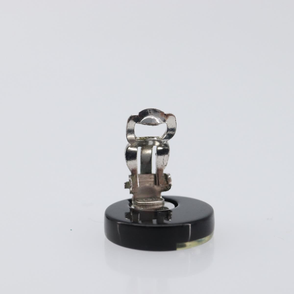 CHANEL Earring plastic Black CC Auth 200741V