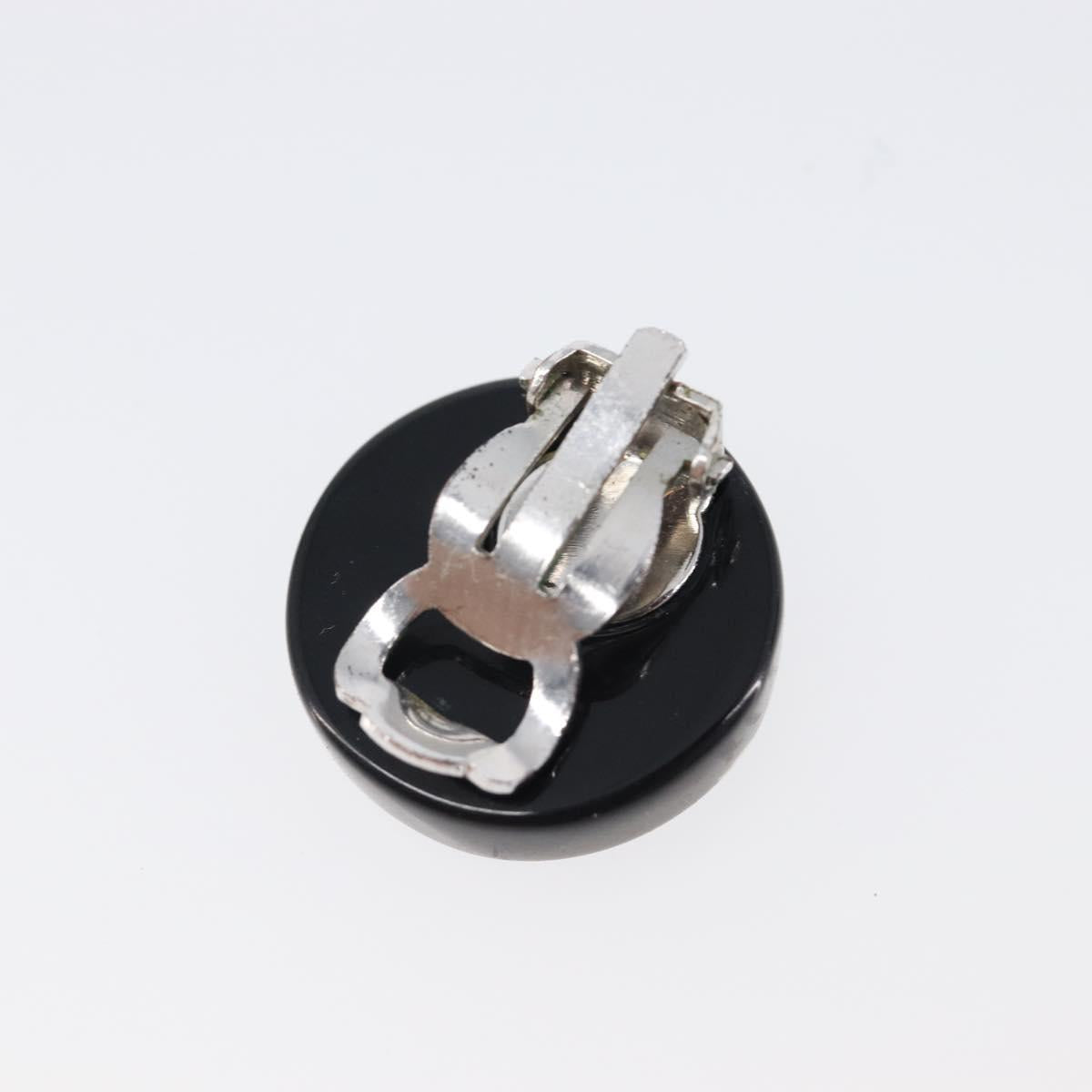 CHANEL Earring plastic Black CC Auth 200741V
