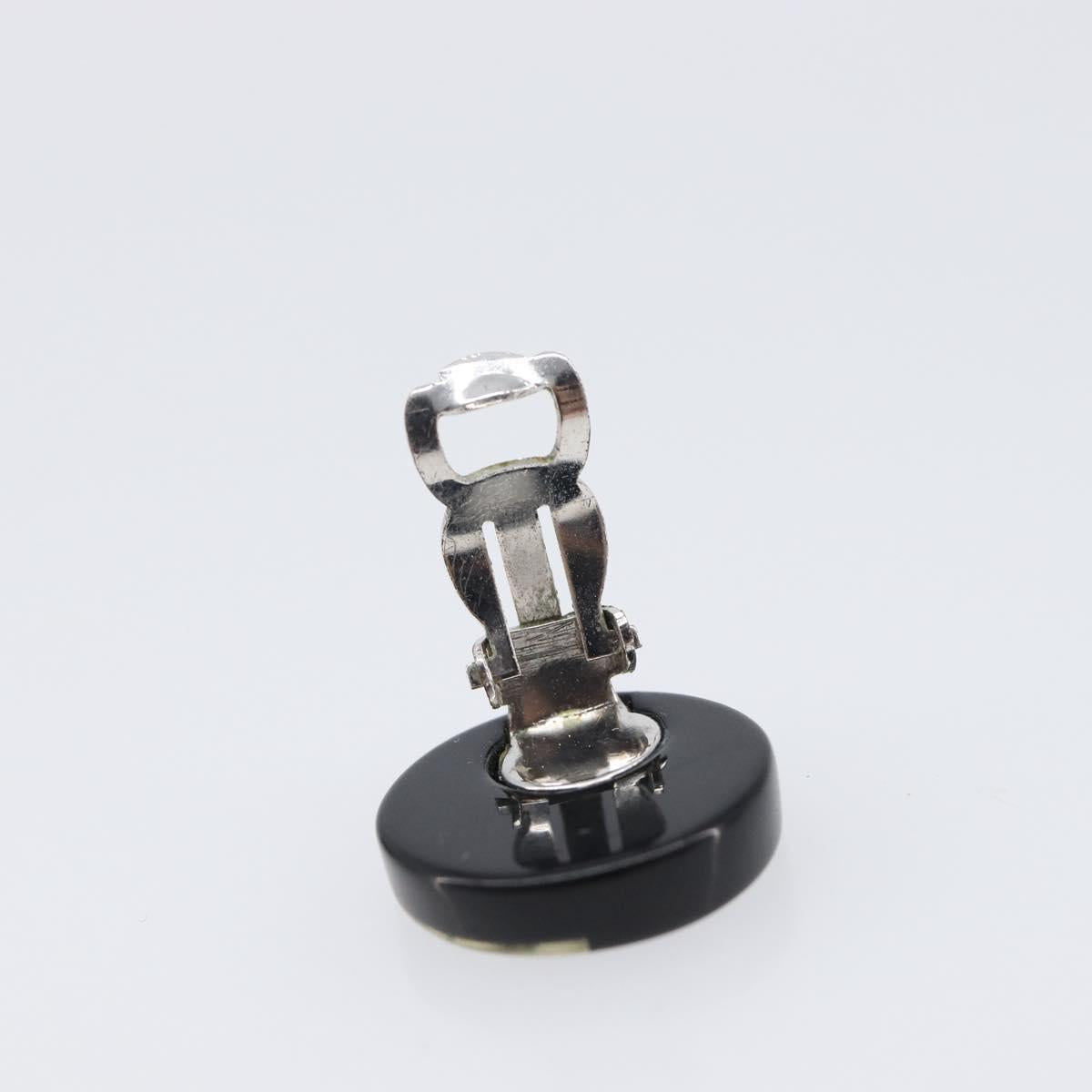 CHANEL Earring plastic Black CC Auth 200741V