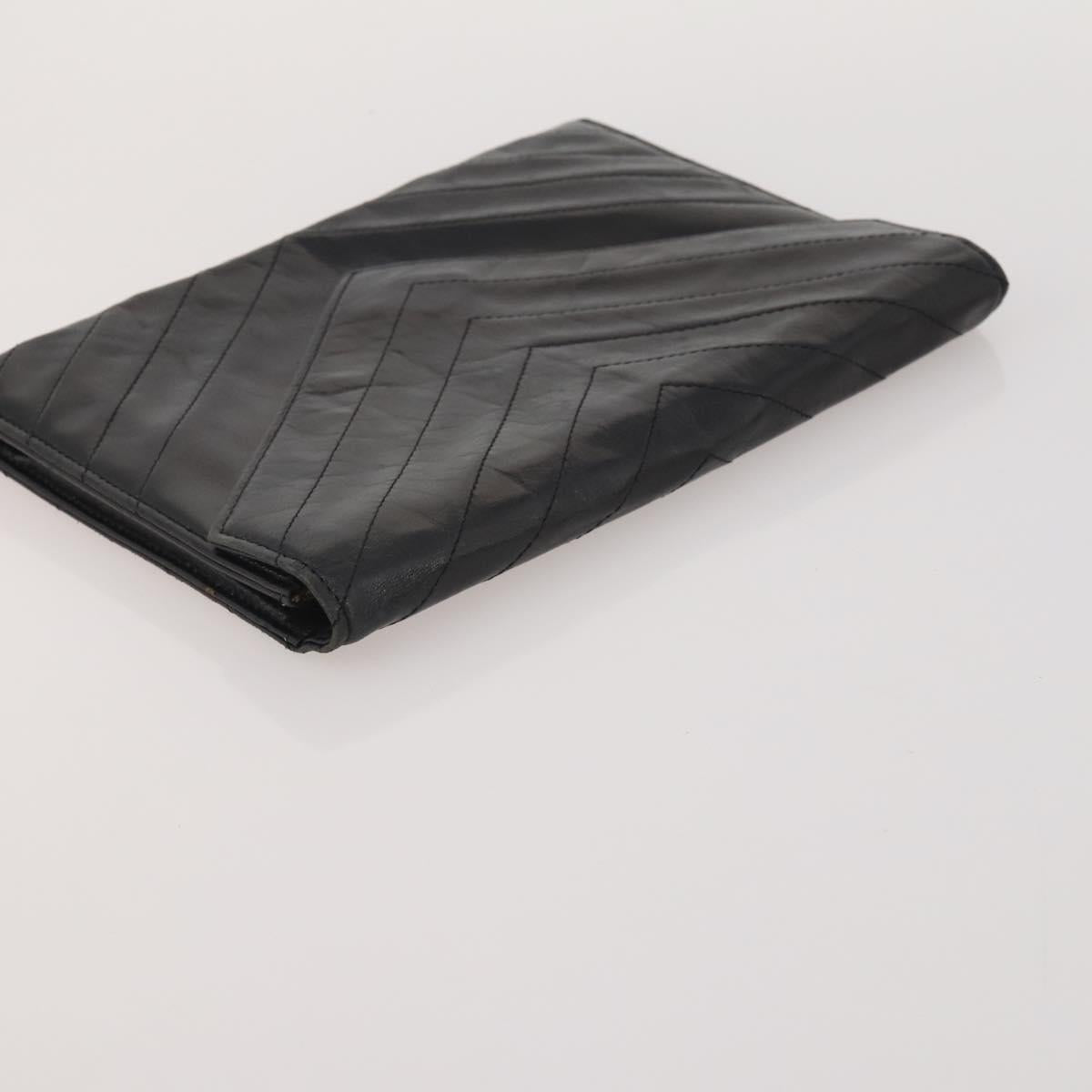SAINT LAURENT Hand Bag Leather 2 Set Black Auth 200742