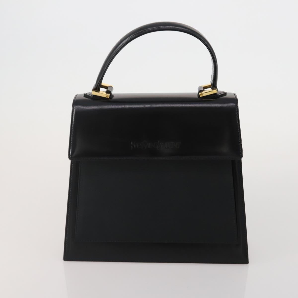 SAINT LAURENT Hand Bag Leather 2 Set Black Auth 200742