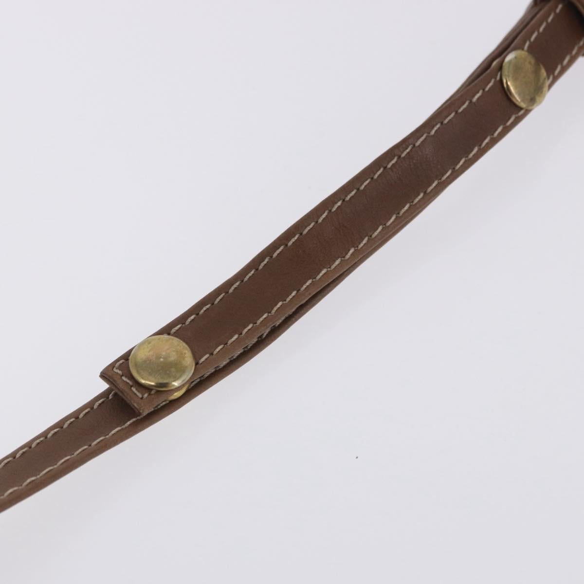 LOEWE Shoulder Bag Leather Beige Gold Auth 200744A
