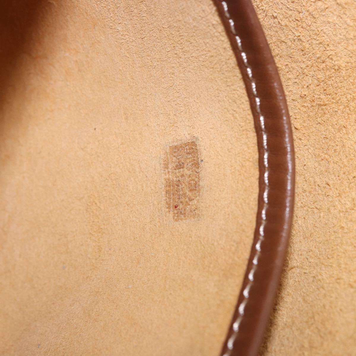 LOEWE Shoulder Bag Leather Beige Gold Auth 200744A