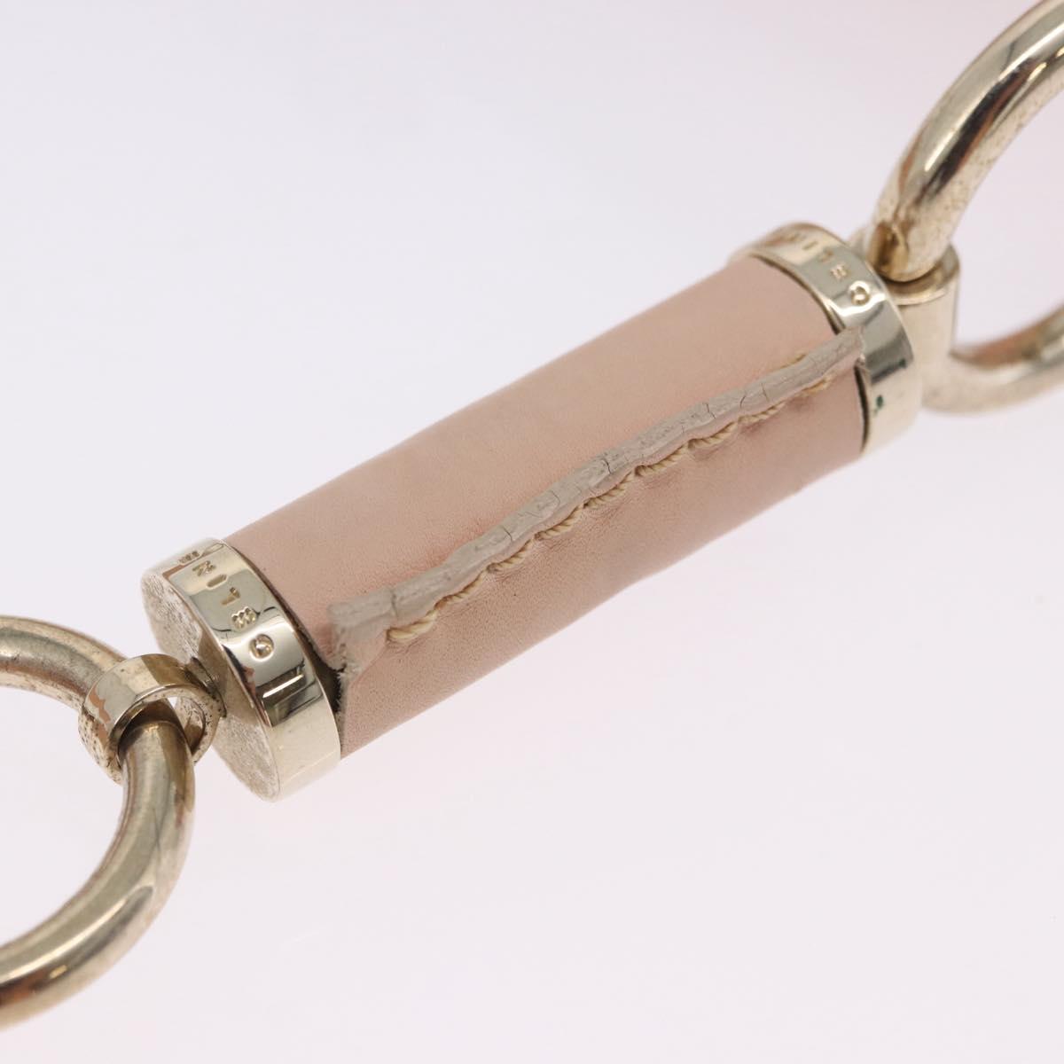 CELINE Shoulder Bag Leather Pink Gold Auth 200745V