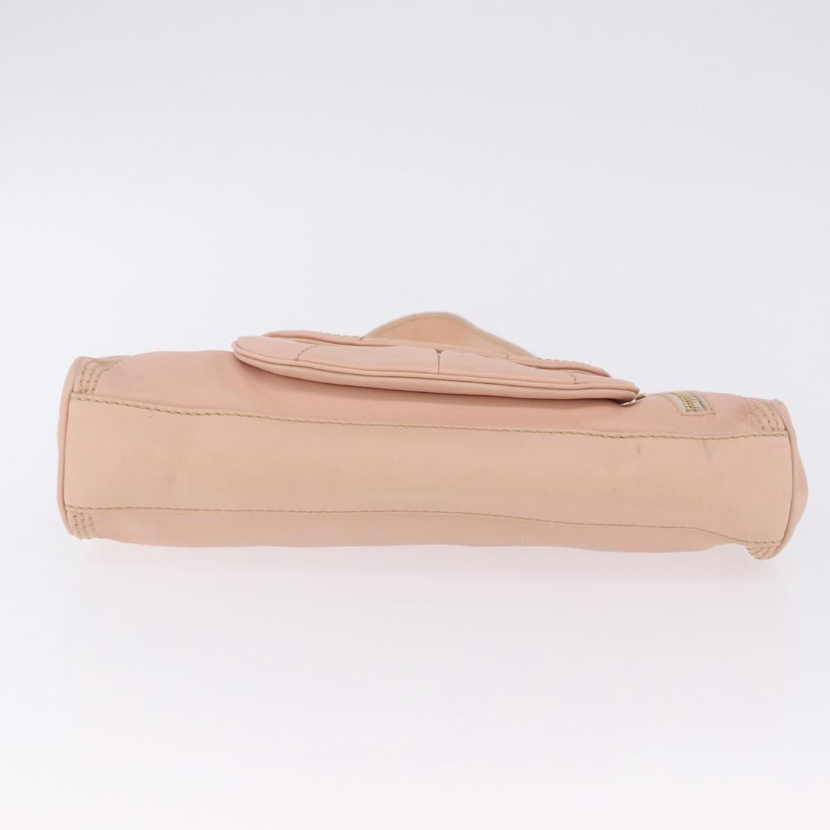 CELINE Shoulder Bag Leather Pink Gold Auth 200745V