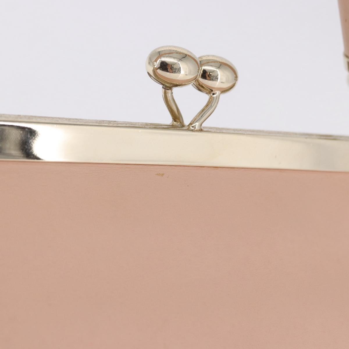 CELINE Shoulder Bag Leather Pink Gold Auth 200745V