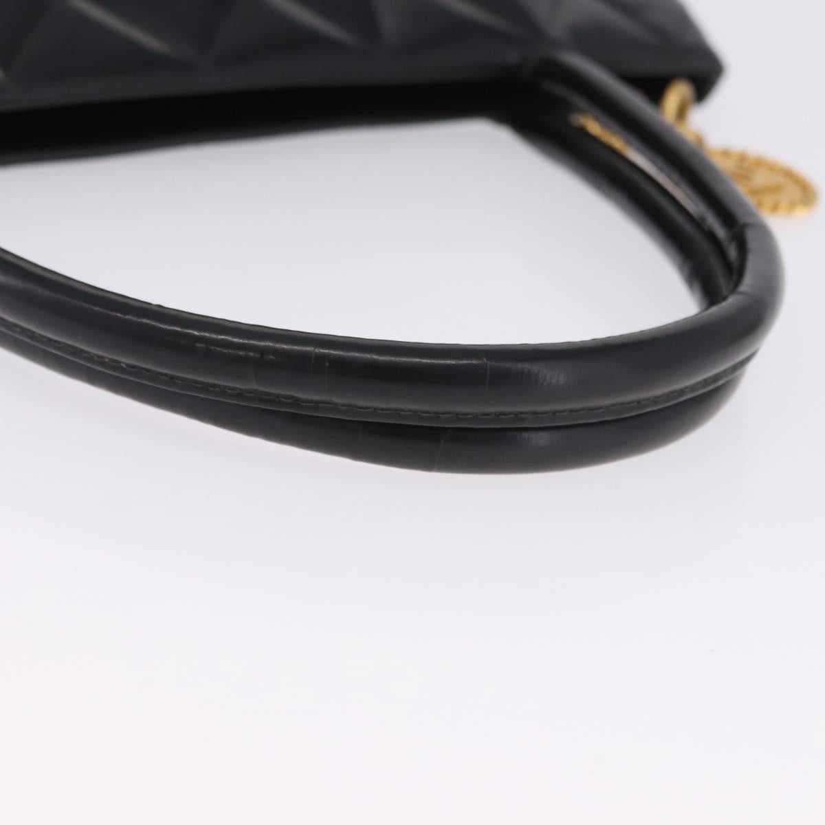 CHANEL Matelasse Reprint Tote Bag Patent Leather Black Gold CC Auth 200752