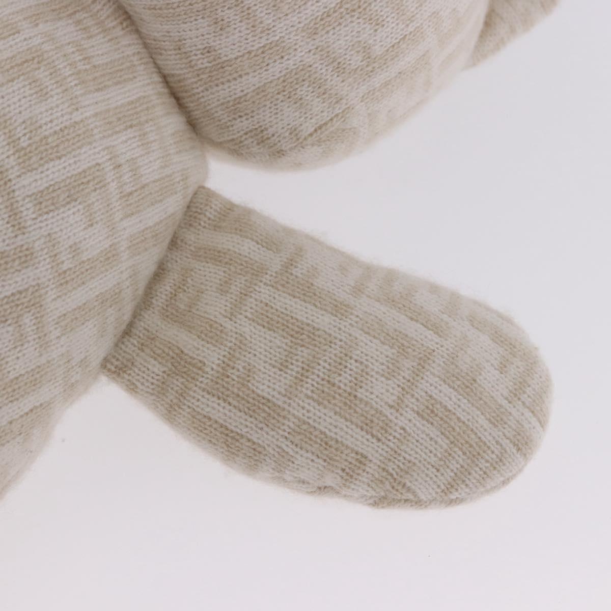 FENDI Zucca Canvas Plush Doll Knitted Fabrics Beige Auth 200757M