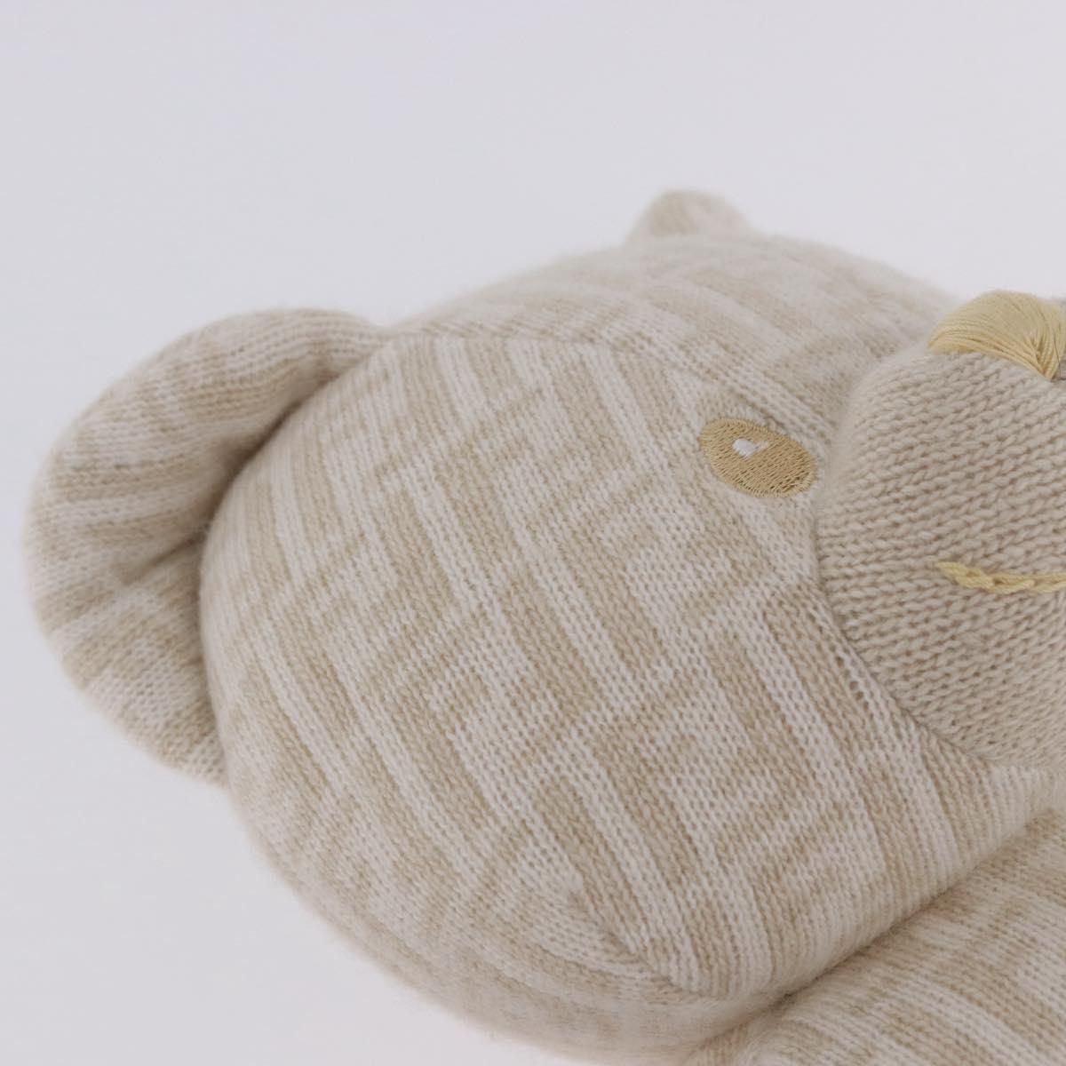 FENDI Zucca Canvas Plush Doll Knitted Fabrics Beige Auth 200757M