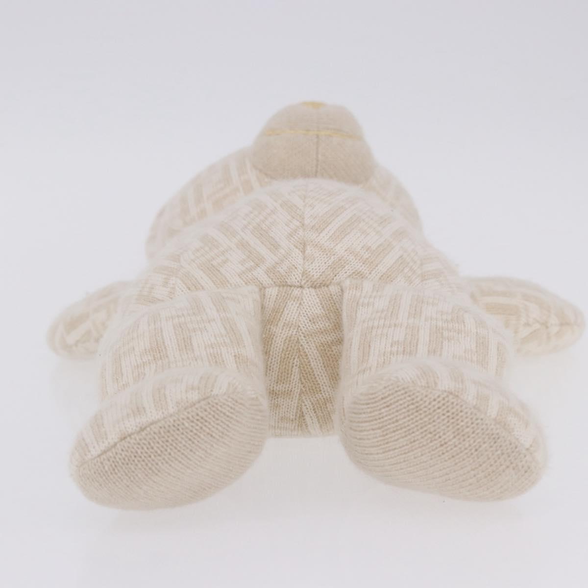 FENDI Zucca Canvas Plush Doll Knitted Fabrics Beige Auth 200757M